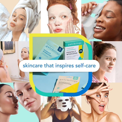 Patchology Hydrating Sheet Masks - Weekend Travel Essentials with Hyaluronic Acid for Ultimate Hydration & Radiance