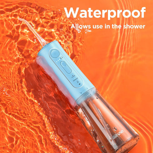 Bitvae C5 Cordless Water Flosser for Teeth, IPX7 Waterproof, 3 Modes, 6 Jet Tips, USB Rechargeable - Sky Blue