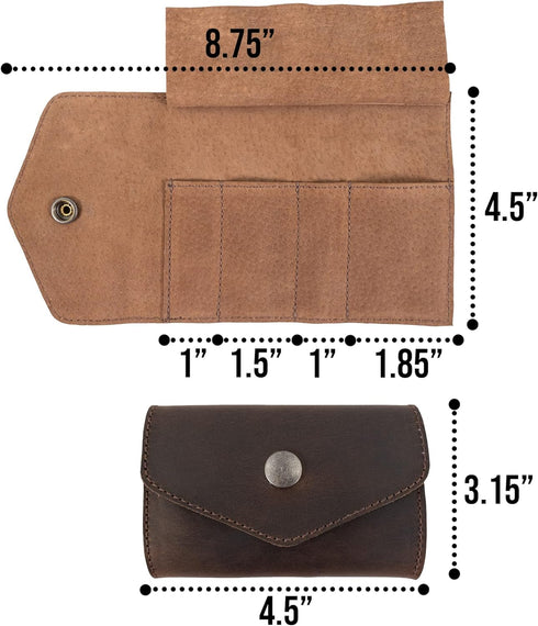 Hide & Drink Nail Clipper Set Case - Rustic Roll for Toiletry Items, Full Grain Leather Travel Accessory