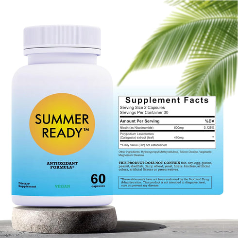 Skin Care Supplement Capsules - Nicotinamide/Niacinamide/Niacin 500mg and Polypodium Leucotomos 480mg