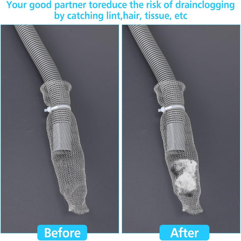 200 Pack Washing Machine Lint Traps, Stainless Steel Lint Catcher for Washer Hose Drain