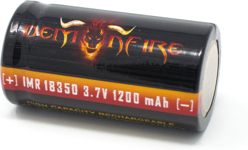IMR 18350 Flat Top Rechargeable Battery, 1200mAh, 3.7V, 2 Pieces