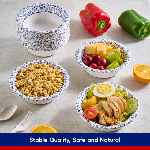 JOLLY CHEF 16 oz Paper Bowls, 156 Count Soak Proof Heavy Duty Disposable Small Bowls for Dinner or Lunch Bulk