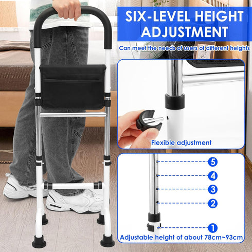 Tcwhniev Stand Assist, Mobility Standing Aid Rail, Adjustable Height Senior Mobility Standing Aid Rail, Nonslip Support