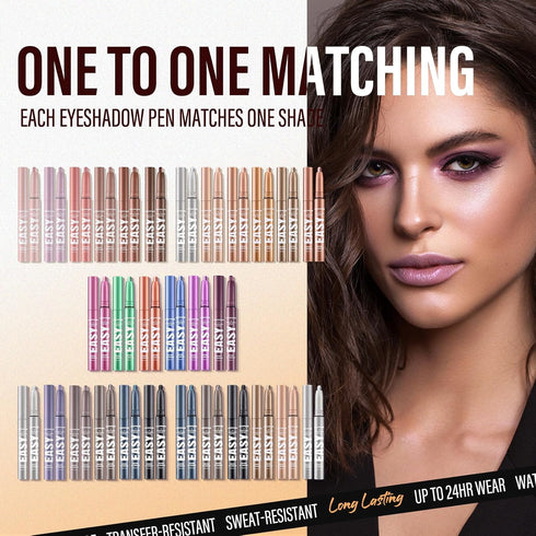 LANGMANNI Eyeshadow Stick, 6 PCS Waterproof Multi-Color Eye Makeup Kit, Creamy Long-Lasting Shades, Perfect Gifts for