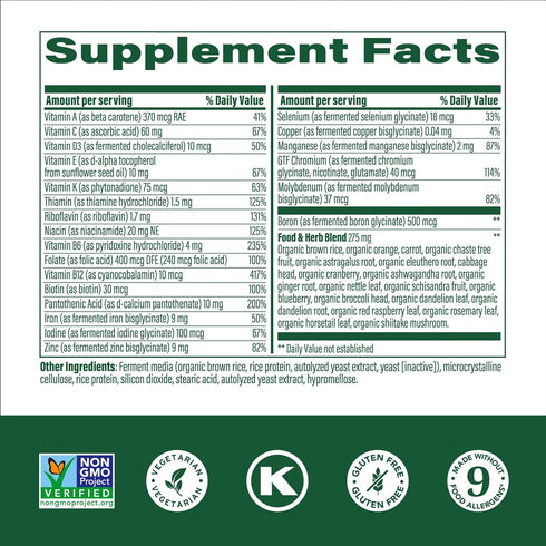 MegaFood Women's One Daily Multivitamin - 60 Tabs with Iron, B Complex, Vitamin C, D, Biotin
