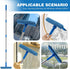 Multi-Use Microfiber Window Squeegee - 56" Long Handle 2 in 1 Rotatable Window Cleaning Kit with Rubber & Scrubber
