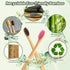 10 Color Soft Bristles Natural Bamboo Toothbrushes Set - Premium BPA Free, Eco-Friendly, Vegan, Biodegradable
