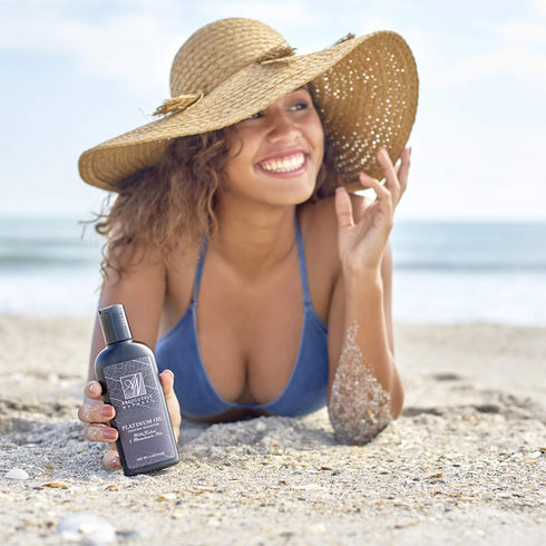 Organic Tanning Oil Outdoor Tanning Enhancer, Spa Quality & Reef Safe with Rose Hips & Aloe, 6oz