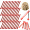 WILLBOND 48 Pieces Plastic Pink Perm Rods, Long Variety Hair Perm Rods for Women Hairdressing Styling Tools
