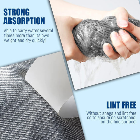 Pack 8-12" 16" Airlab Streak Free Miracle Cleaning Cloth Easy Clean of x Microfiber Dish Cloths Glass Polishing Lint