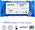 Pura Flushable Wipes 4 x 40 Toilet Wipes (160 Wipes), 100% Plastic Free Moist Toilet Tissue, 99% Water, Totally Chlorine Free & Fragrance Free, Sensitive Skin, Adult Wet Wipes