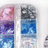 Holographic Nail Glitter 12 Grids, Opal Glitter Powder Nail Charms for Nail Art Design Kit for Christmas