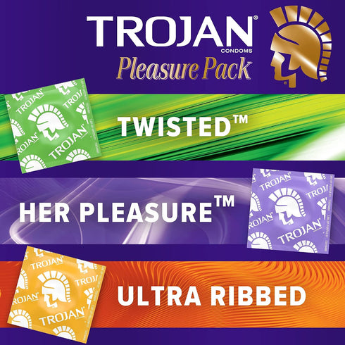 Pack 3 6 Pack Trojan Pleasure Lubricated Premium Latex Condom - Ea