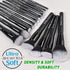 19Pcs ULTRA SOFT Black Labeled DENSE HAIR Makeup Brushes Set - Includes Large Powder and Blending Brushes
