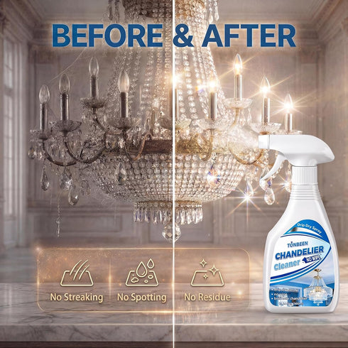 TONBEEN 1PK Chandelier Cleaner Drip Dry Spray No Wipe - No Wipe Streak Free Dust Remover for Crystals, Glass & Window