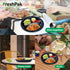 Reusable Plastic Plates, 3 Compartment Black Dinner Plates, Heavy Duty, Microwave Safe, BPA Free, Party Plates