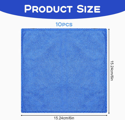 Xyembu 10 Pack 6"x6" Microfiber Cleaning Cloth Reusable Cleaning Rag Fast Drying Kitchen Towels Microfiber Towels Cars