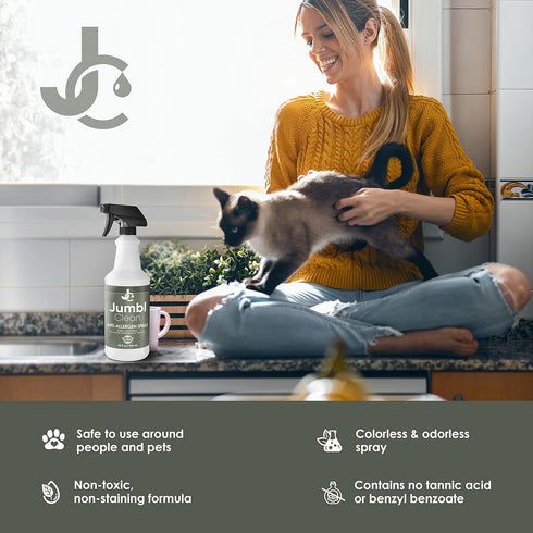 Unscented Anti-Allergen Spray Household Cleaner, Reduce Dust and Pollen from Furniture, Fabric, Clothes & Carpet