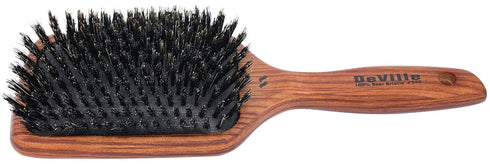 Spornette Deville Cushion Paddle Brush, Boar Bristle Hair Brush for Straightening, Smoothing, Detangling