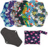 Reusable Menstrual Pads (7 in 1, 25.4cm 4 Layers), Bamboo Cloth Pads for Heavy Flow with Wet Bag