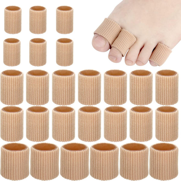 26 Pieces Toe Cushion Tube, 0.98 Inches Toe Tubes Sleeves, 3 Different Size Soft Gel Protectors for Corns, Blisters,