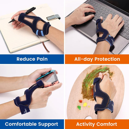 Ventilated Thumb Brace for Arthritis Pain Relief, Spica Splint for Tendonitis, Trigger Finger, Medium Size