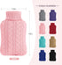 samply Hot Water Bottle with Knitted Cover, 2L for Hot and Cold Compress, Ideal for Pain Relief, Pink