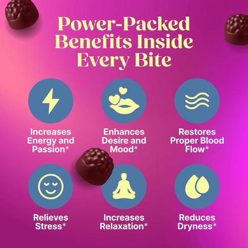 Jadee Gummies KSM-66 Libido Booster for Women Intimacy - Increase Passion, Desire, Mood & Excitement, Relieve Stress