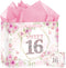 Yoirrat Sweet 16 Gift Bag with 3 Wrapping Tissue Paper & Greeting Card