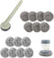 Stainless Steel Wool Brush Dish Scrubber with Handle, Set of 16 Replacement Heads for Kitchen Cleaning Metal Dish