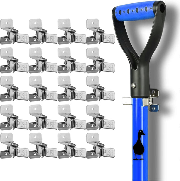 20 Pack Spring Grip Mop and Broom Holder for Shovel, Rake, Broom, Mop Holder, Etc.