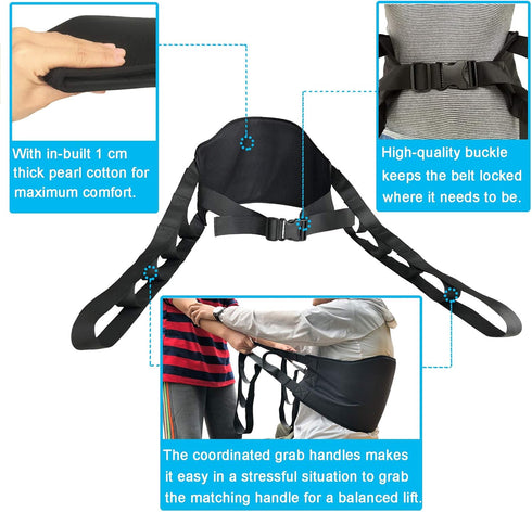 Jeelathy 400lb Transfer Belt Sit To Stand Lift Sling for Elderly Disabled & Bedridden Patients, Medical Nursing Stand