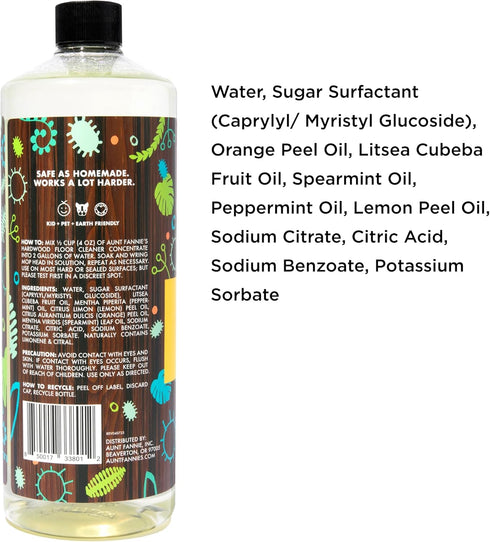 Aunt Fannie's Ultra Concentrated Hardwood Floor Cleaner, Vinegar-Free Plant Based Cleaner, 32 oz. (Pack of 3)