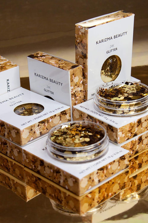 KARIZMA 24K Gold Glitter, 10g Chunky Face, Hair, Eye & Body Glitter for Women, Rave & Festival Accessories