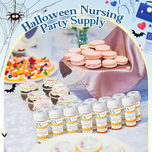 RimCereal 50 Set 50 50 Serve(8 Nursing Graduation Party Supplies Empty Pill Bottles with Caps Plastic Medicine