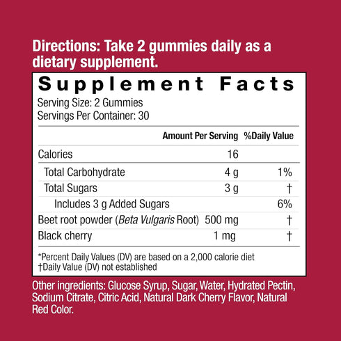 COUNTRY FARMS Bountiful Beets Gummies, 60 Servings, Circulation Superfood, 2 Pack
