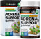 Adrenal Support Gummies, Organic Rhodiola & Ashwagandha, 60 Chews, Vegan Mood Support Supplement with Vitamins