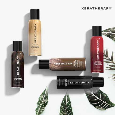 Keratherapy Keratin Infused Perfect Match Gray Root Concealer Spray, Black, 3 oz, Temporary Scalp Concealer