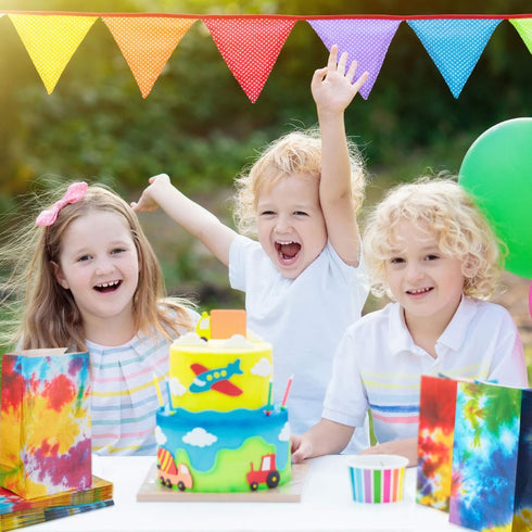 Zonon 24 Pcs Tie Dye Paper Bags, Camouflage Treat/Goody Retro Gift Bags for Birthday Party Favor Decoration Supplies