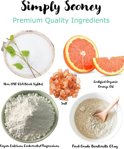 Zero Waste Paper Bag Kid Safe Orange Organic Vegan Fluoride Free Remineralizing Tooth Powder - Ships Plastic Free