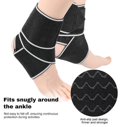 Hpmjz 2 Pcs Ankle Brace for Sprained Ankle, Ankles Support for Women Men Breathable Elastic Arch Support Socks