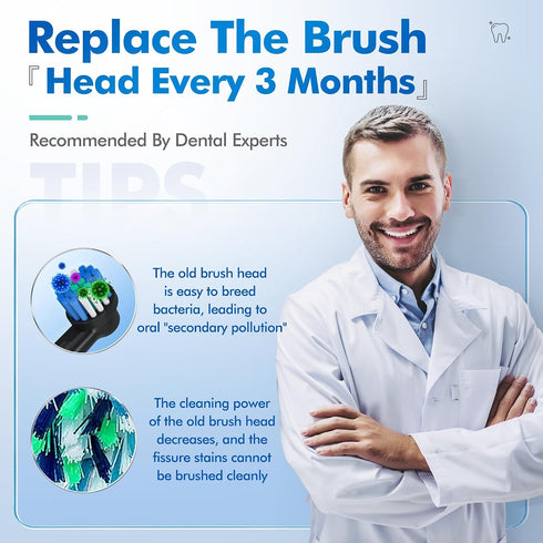 Pack 8 7000, OralB 1000, 9600, 500, 3000, 8000 Replacement Toothbrush Heads Compatible with Oral B, of Professional
