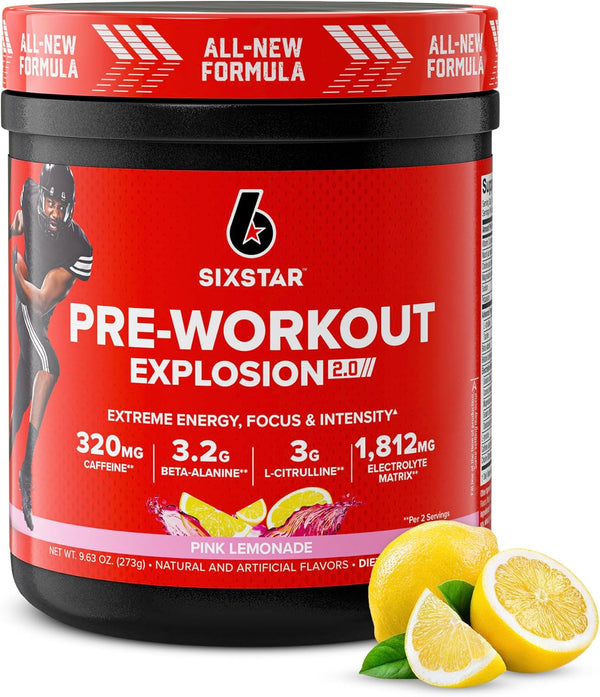 Six Star Pre-Workout Powder for Men & Women, Pink Lemonade, 30 Servings