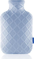 Hot Water Bottle with Soft Cover - 2L Bag for Hot and Cold Therapies for Sore Muscles and Cramps (Blue)