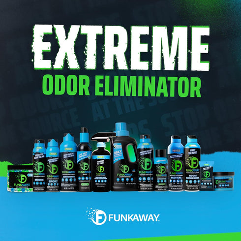 FunkAway Odor Eliminator Spray (3.4 oz.) for Shoes, Clothes & Gear - Non-Aerosol Mini Size for Travel