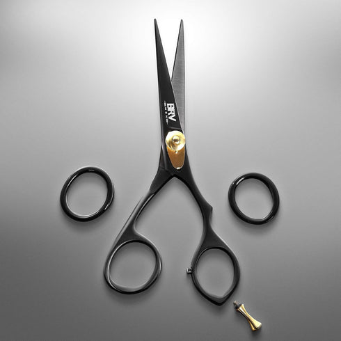Professional Mustache & Beard Trimming Scissors - 5.5" High Carbon Stainless Steel, Razor Sharp Facial Hair Shears