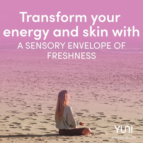 YUNI Beauty My OM World Calming Body Mist, 4oz, Natural Aromatic Oils for Relaxing Stress Relief & Focus