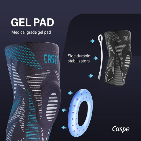 2 Pack Compression Knee Sleeve for Men & Women - Knee Support with Patella Gel Pad & Side Stabilizer, X-Large Blue