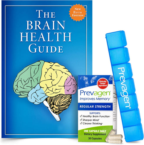 Prevagen Improves Memory - Regular Strength 10mg, 30 Capsules with Free Brain Health Guide & 7-Day Pill Minder